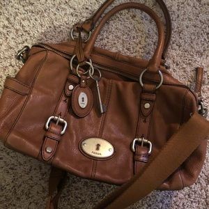 Fossil Chestnut Leather Satchel